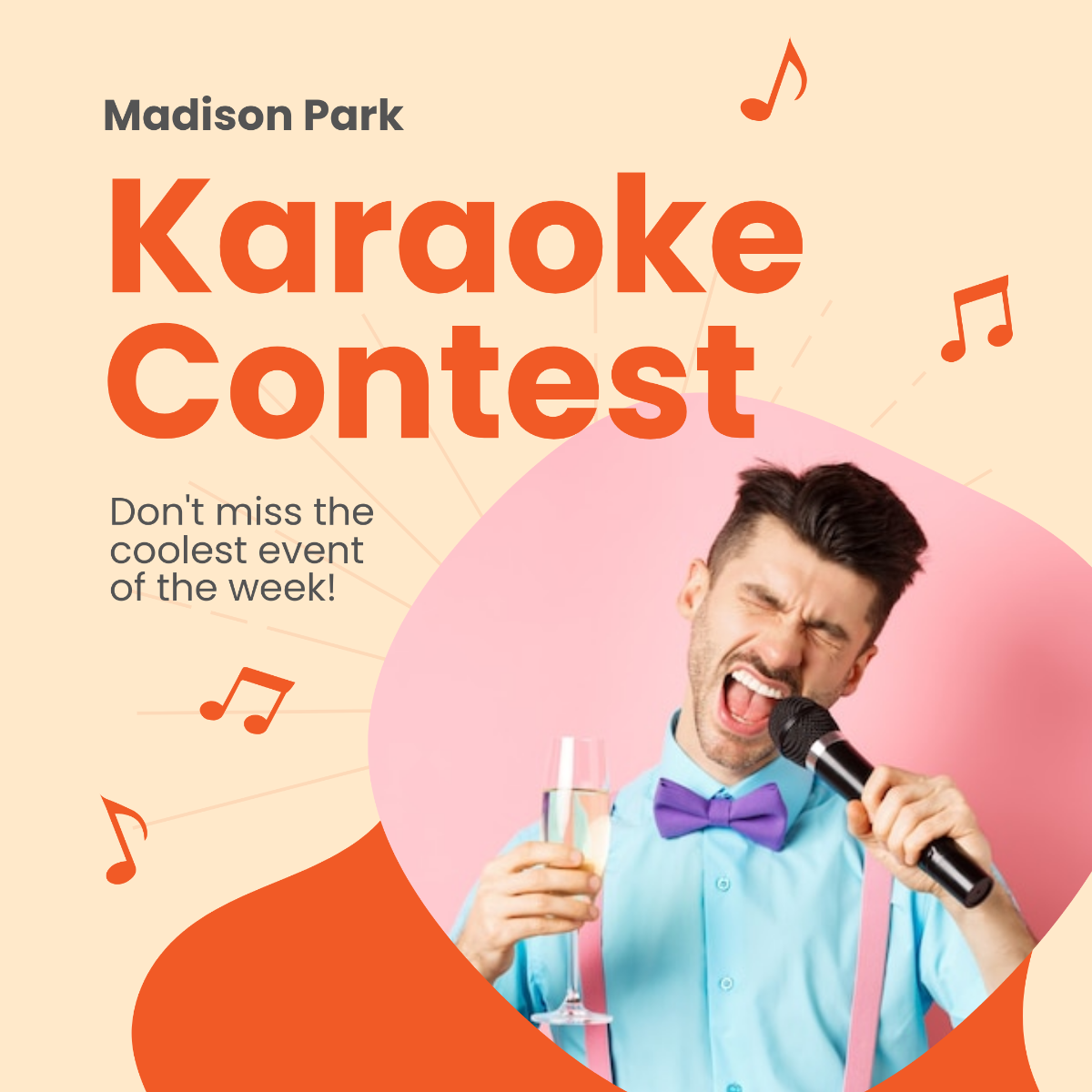 Free Karaoke Event Instagram Post Template to Edit Online