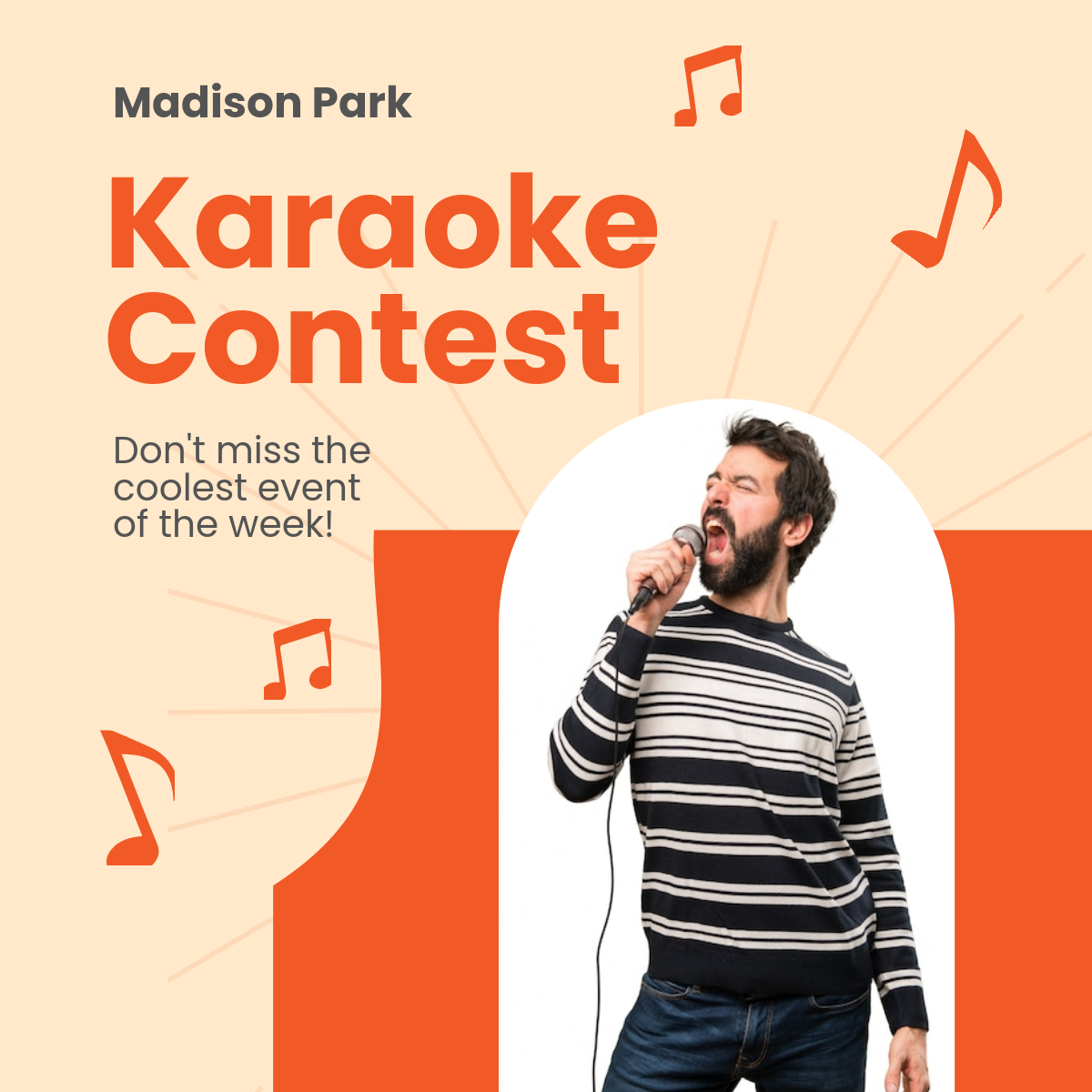 Free Karaoke Event Linkedin Post Template to Edit Online