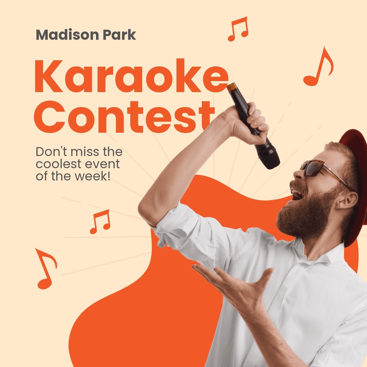 Free Karaoke Event Linkedin Post Template