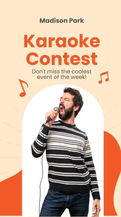 Free Karaoke Event Instagram Story Template to Edit Online