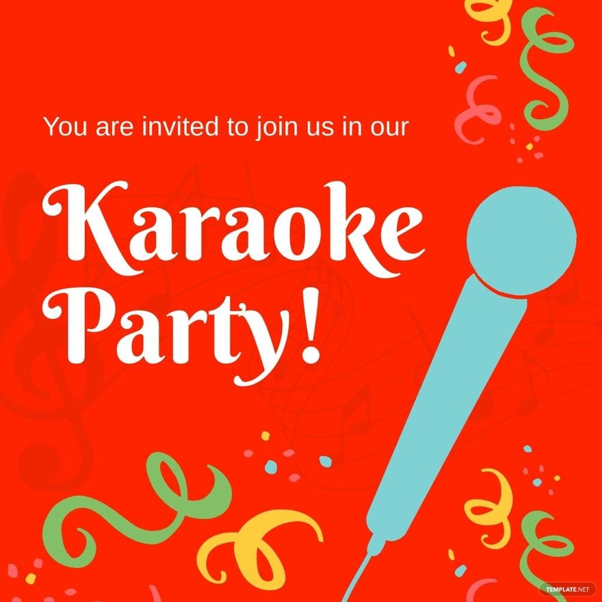 Free Karaoke Party Invitation Instagram Post Template