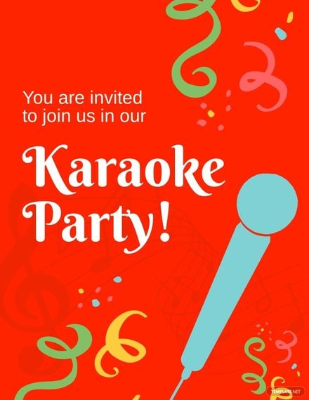 Karaoke Party Invitation Flyer Template.jpe