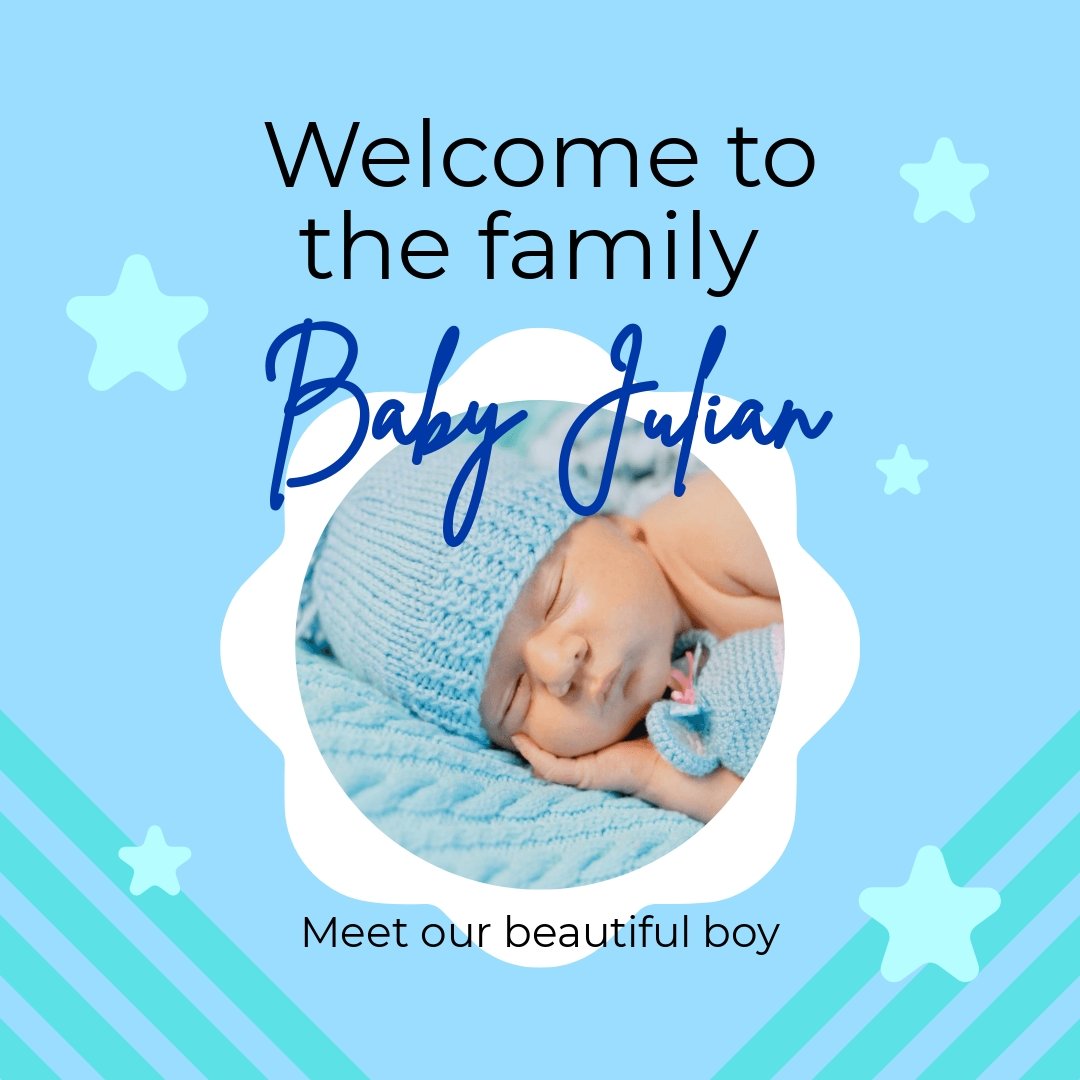 Baby Announcement Photo Instagram Post Template