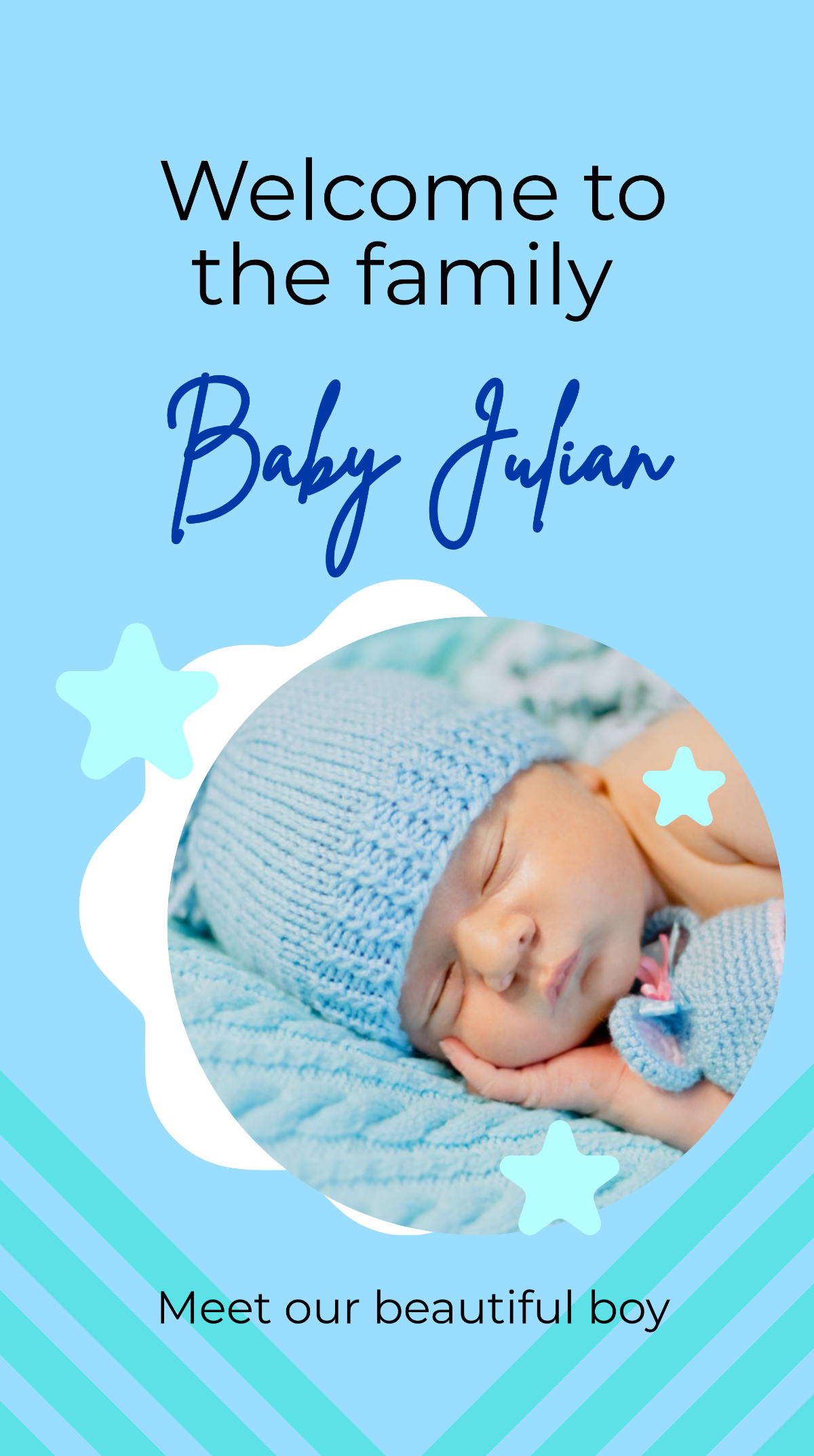 Baby Announcement Photo Instagram Story Template - Edit Online & Download