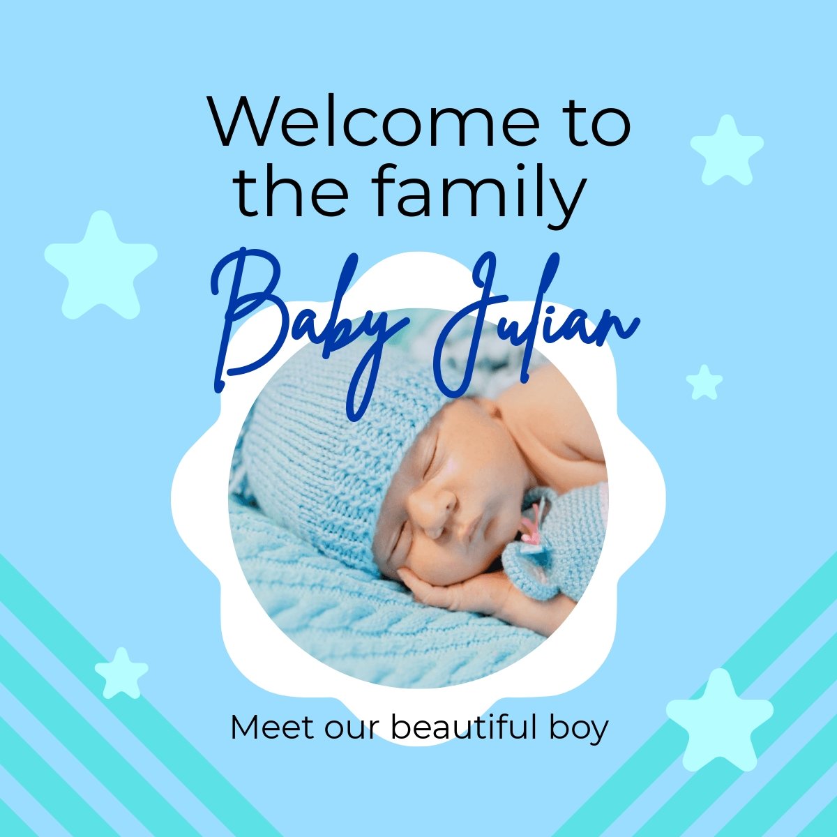 Free Baby Announcement Photo Linkedin Post Template