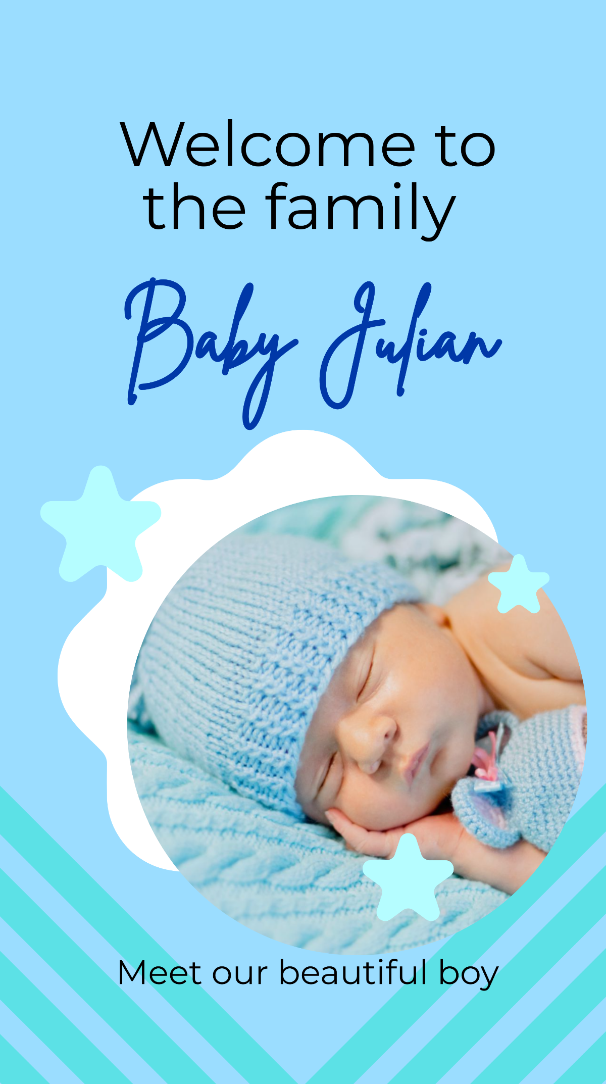 Baby Announcement Photo Whatsapp Post Template - Edit Online & Download