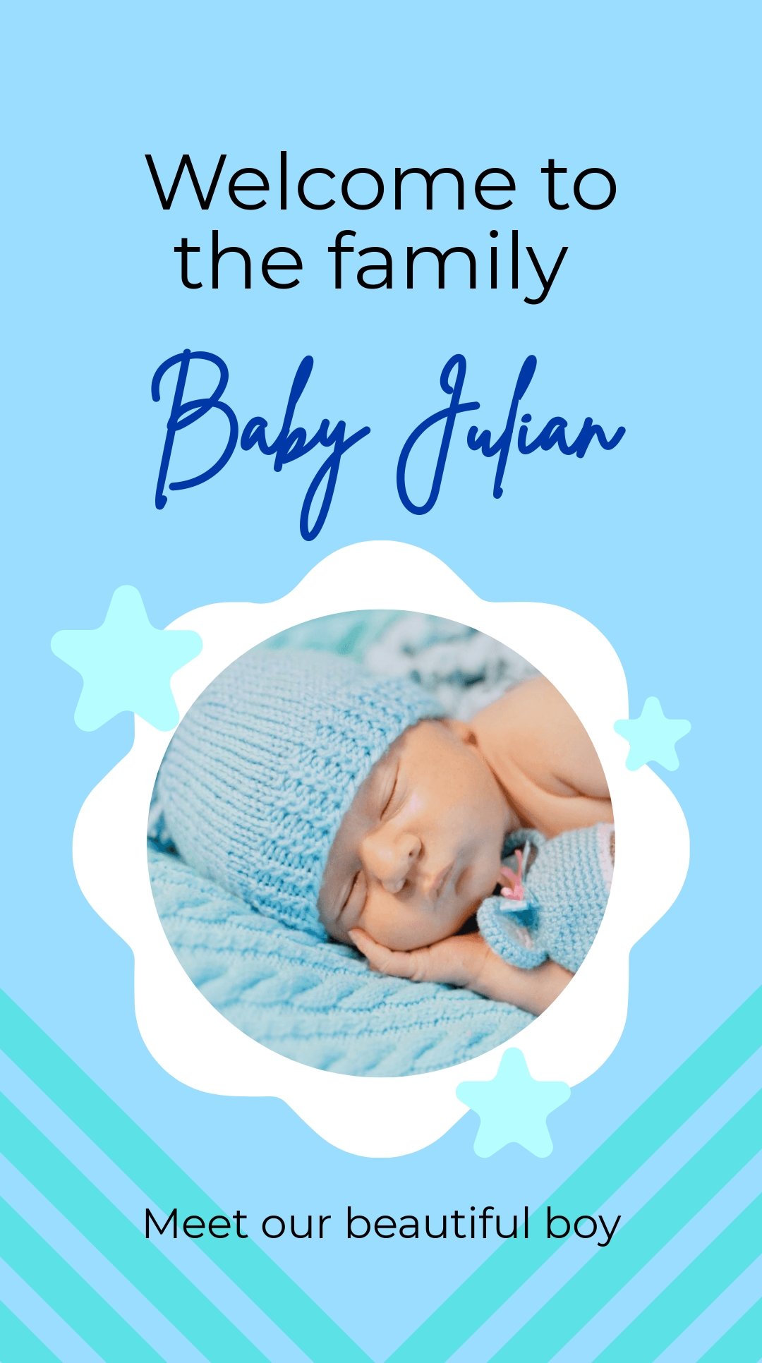 Free Baby Announcement Photo Whatsapp Post Template