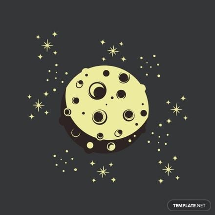 Free Vintage Moon and Stars Vector