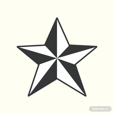 Free Black and White Nautical Star Vector