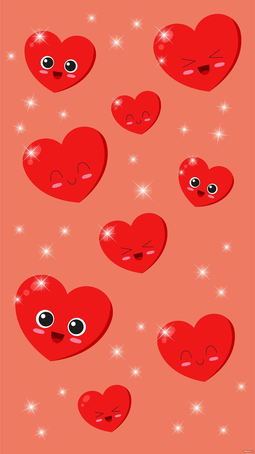 Free Sparkle Heart Emoji Background