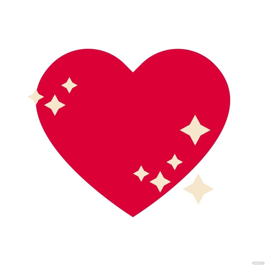 Red Heart Glitter Clipart