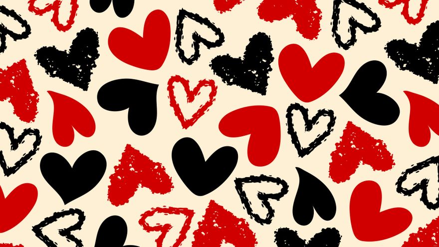 Red and Black Heart Background
