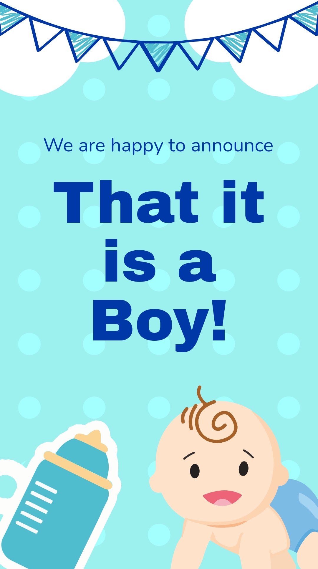Boy Pregnancy Announcement Instagram Story Template