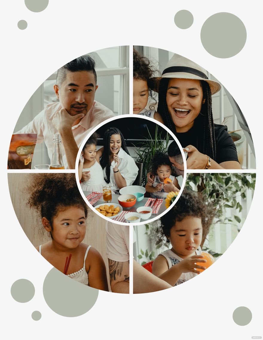 Free Circle Family Photo Collage Template Download in Illustrator