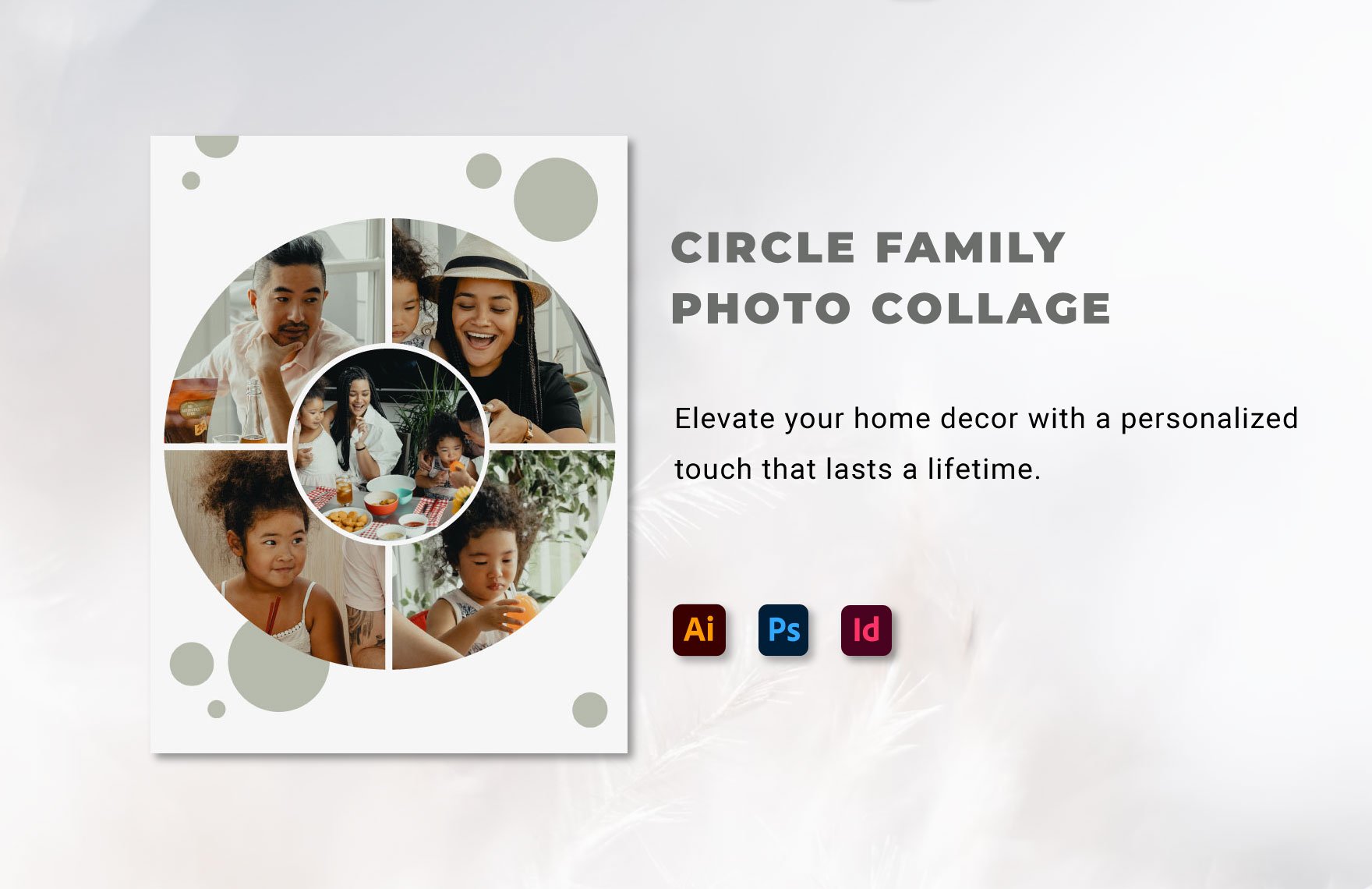 Circle Family Photo Collage Template