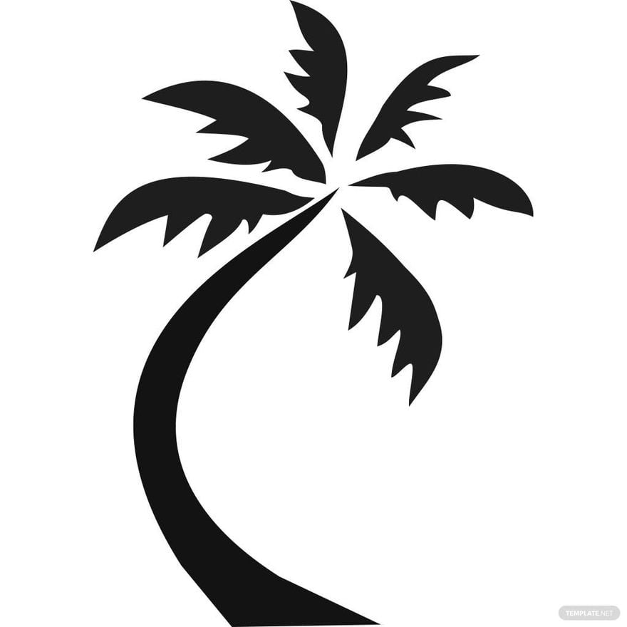 Free Curved Palm Tree Silhouette