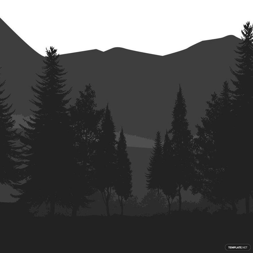 Free Mountain Pine Tree Silhouette in Illustrator, PSD, EPS, SVG, JPG, PNG