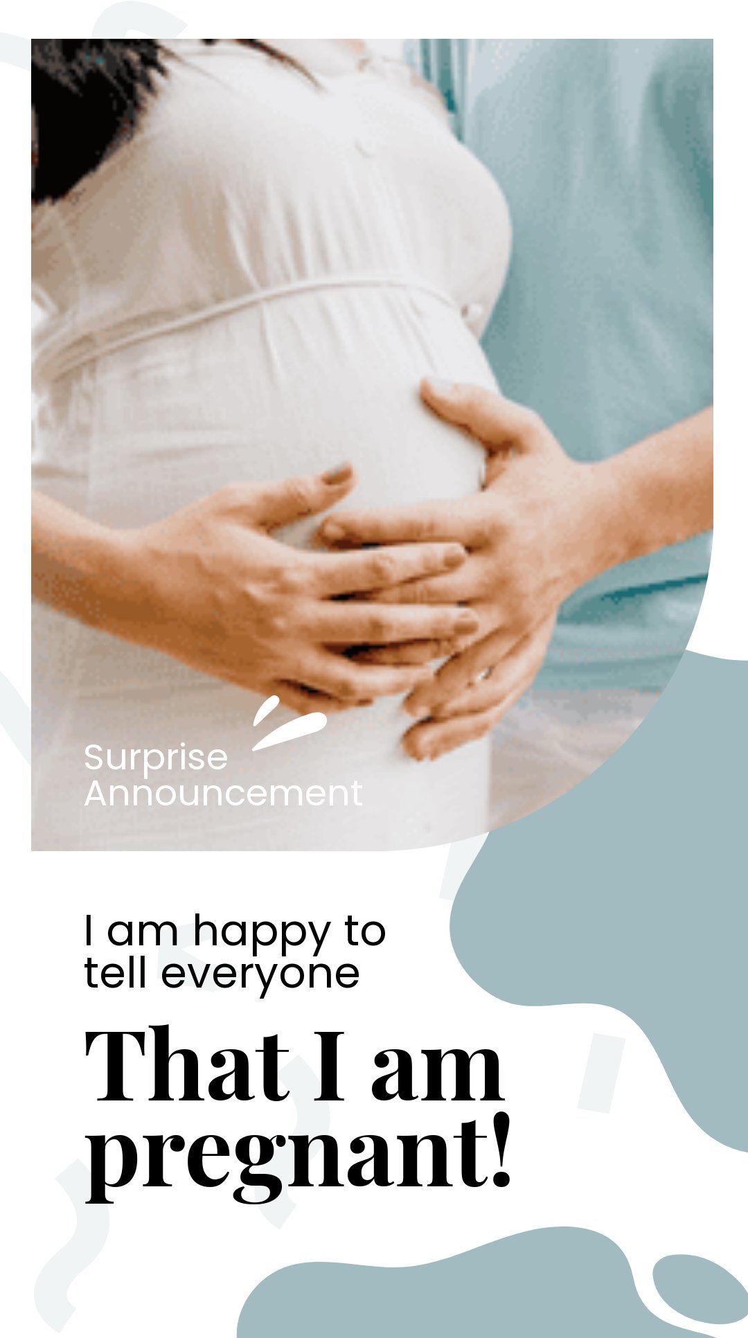 Surprise Pregnancy Announcement Whatsapp Post Template