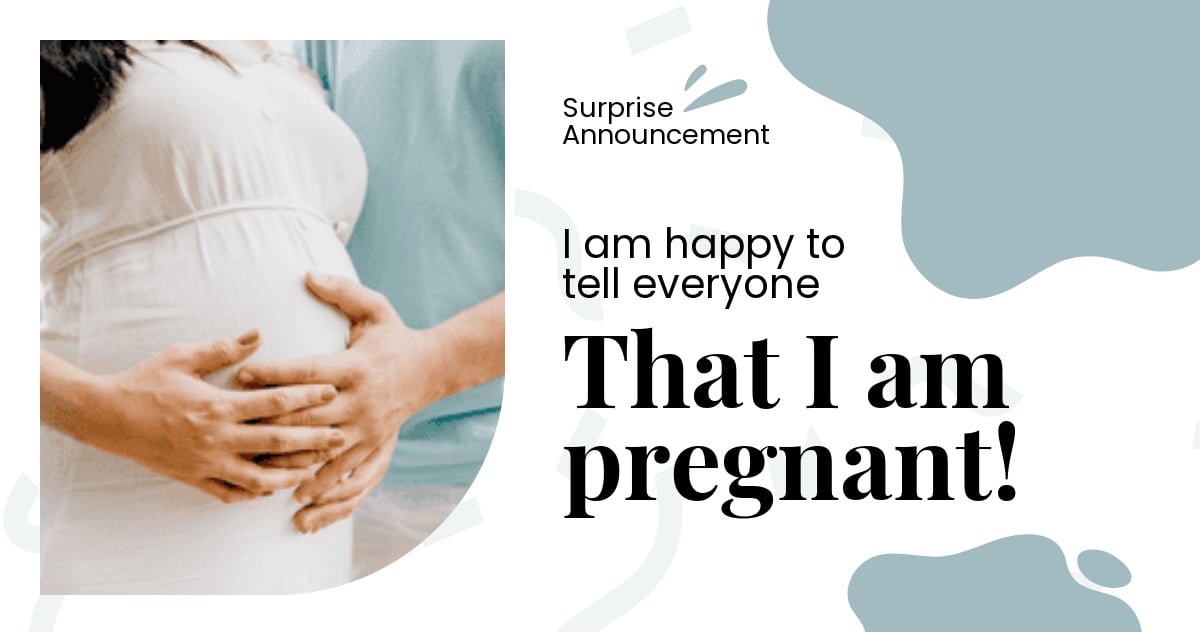 Surprise Pregnancy Announcement Facebook Post Template