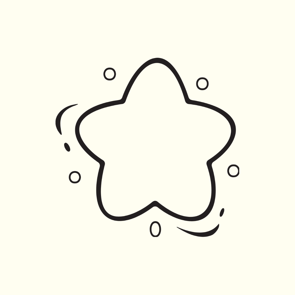 Star Outline Vector Template