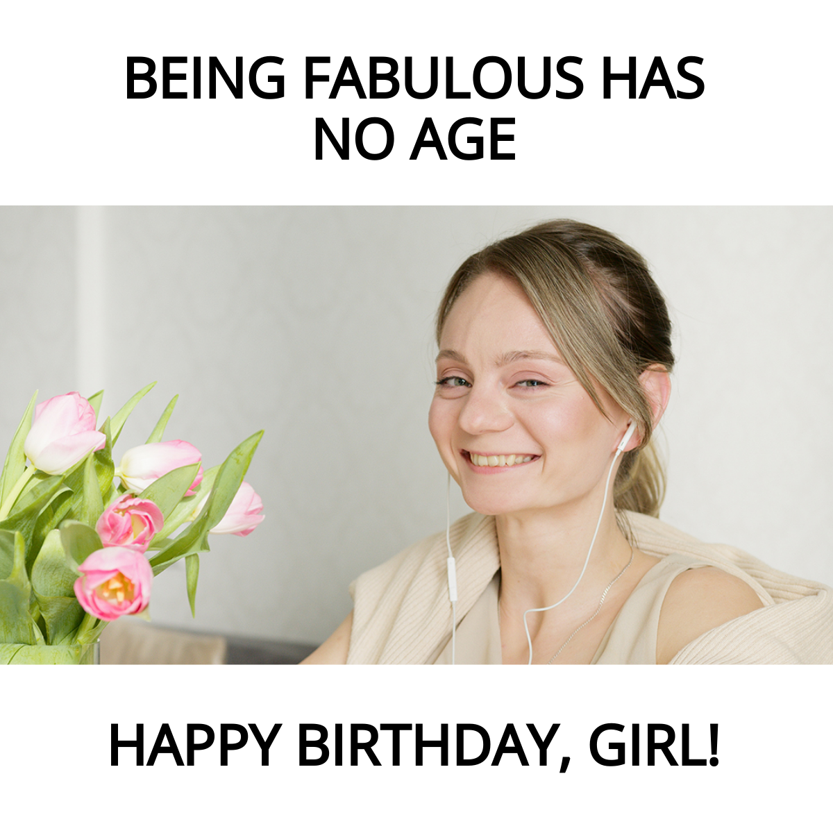 Free Happy Birthday Meme For Women Flowers
