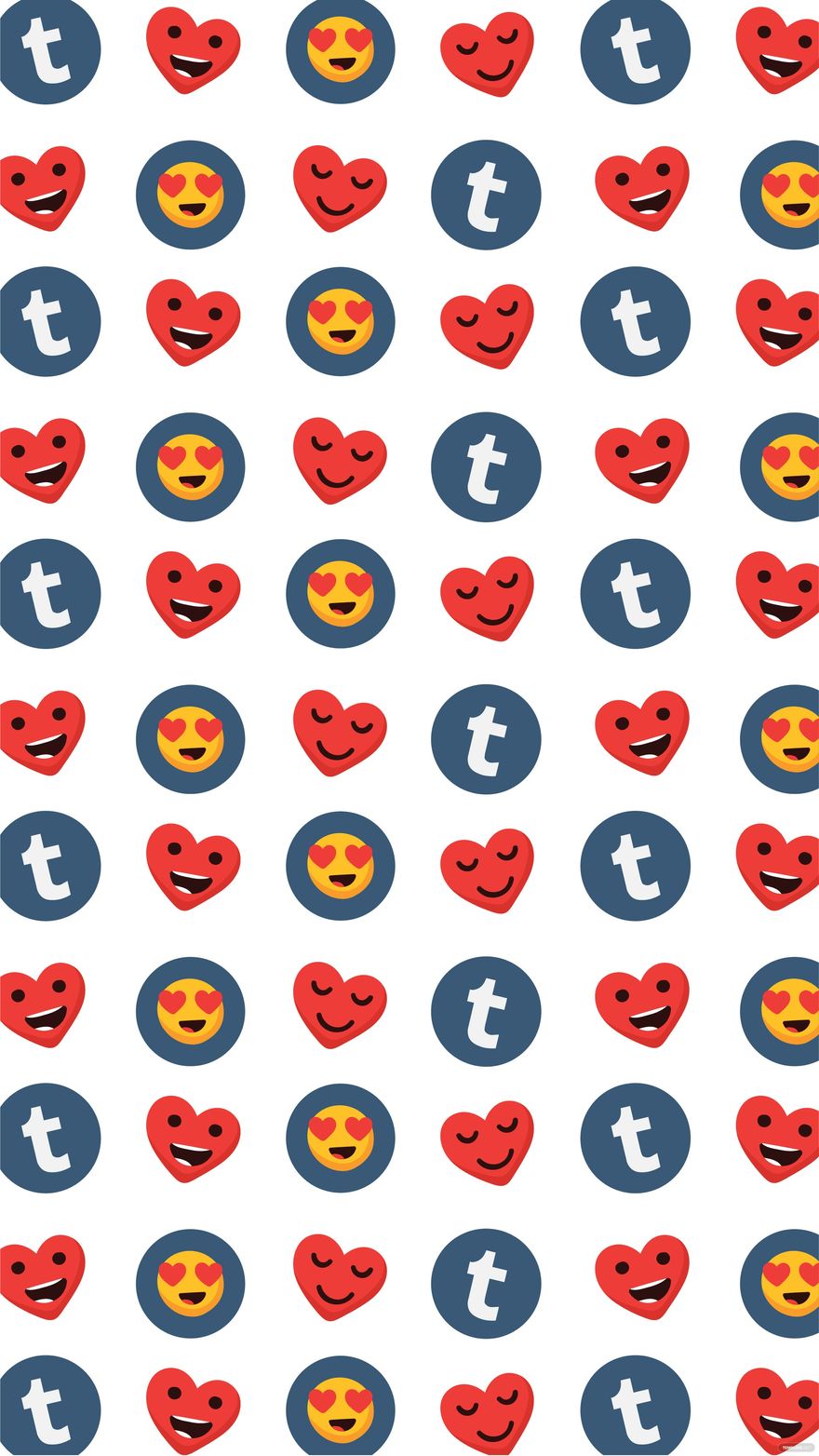 Free Tumblr Heart Emoji Background