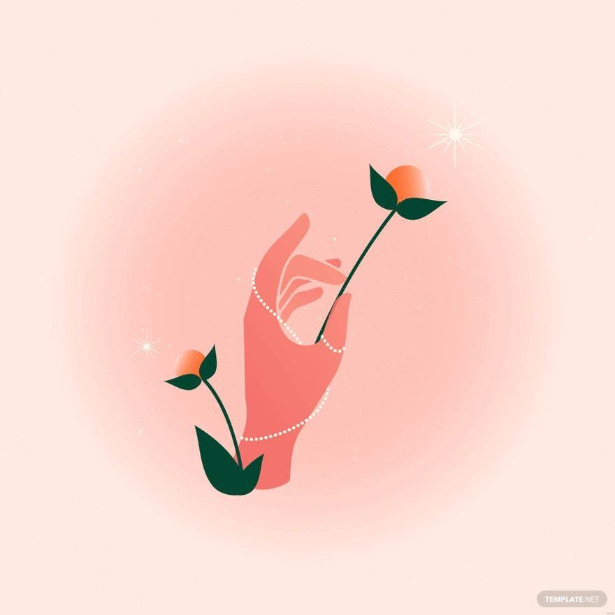Hand Flower Illustration in Illustrator, EPS, SVG, JPG, PNG