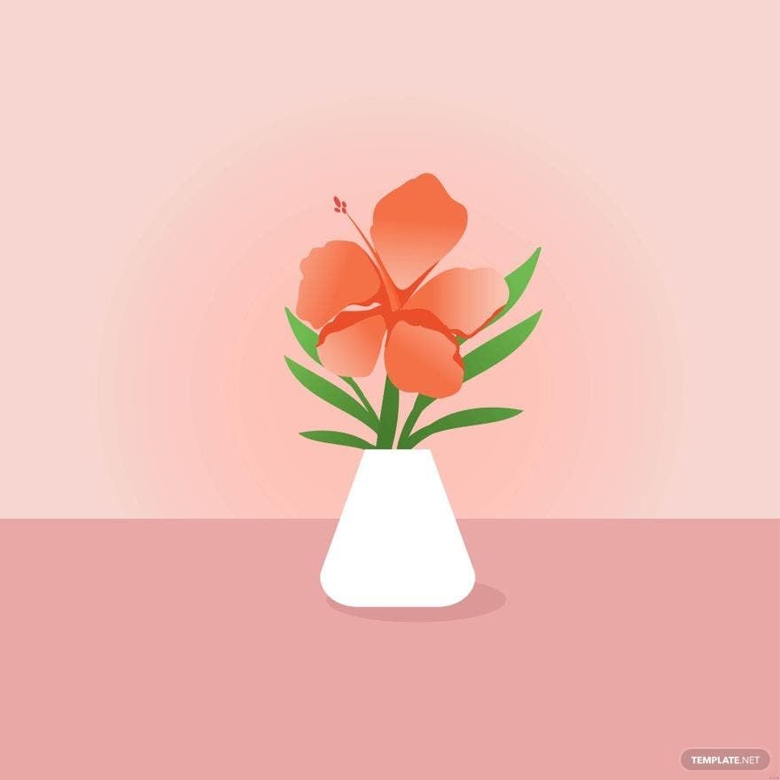 Hibiscus Flower Illustration in Illustrator, EPS, SVG, JPG, PNG