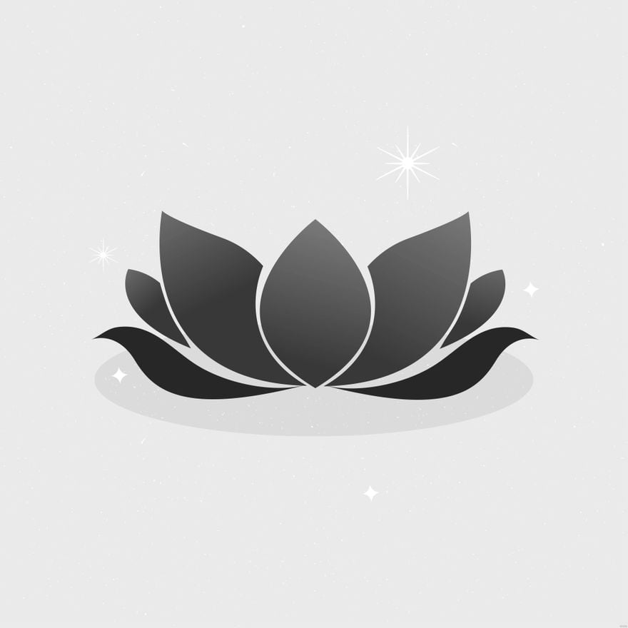 Free Black And White Lotus Flower Illustration