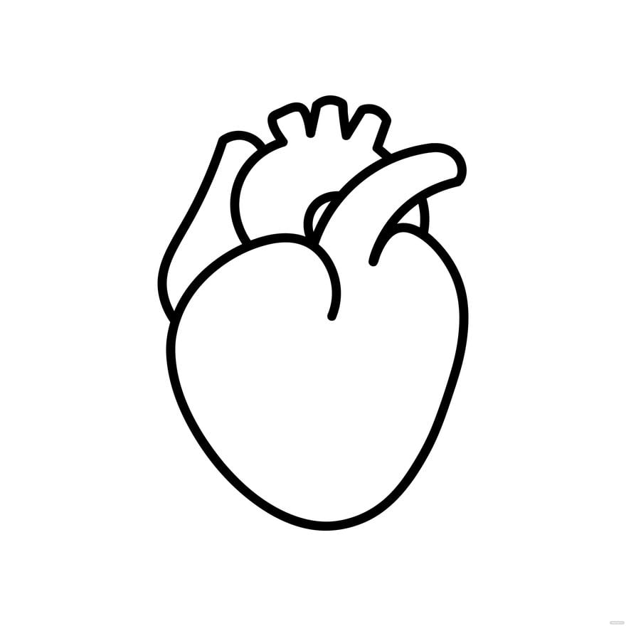 Simple Heart Outline Clipart in Illustrator, SVG, JPG, EPS, PNG - Download