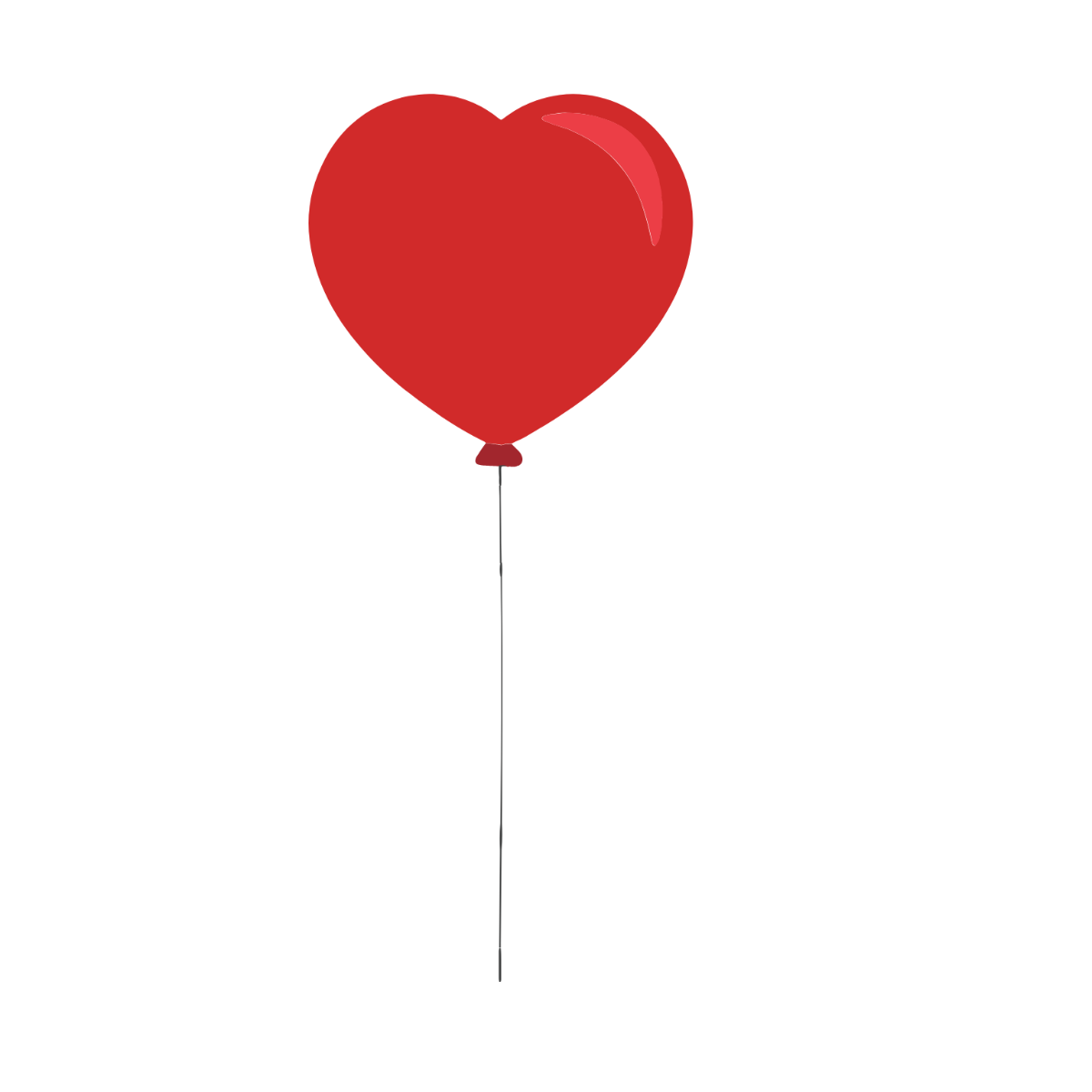 Red Heart Balloon Clipart Template