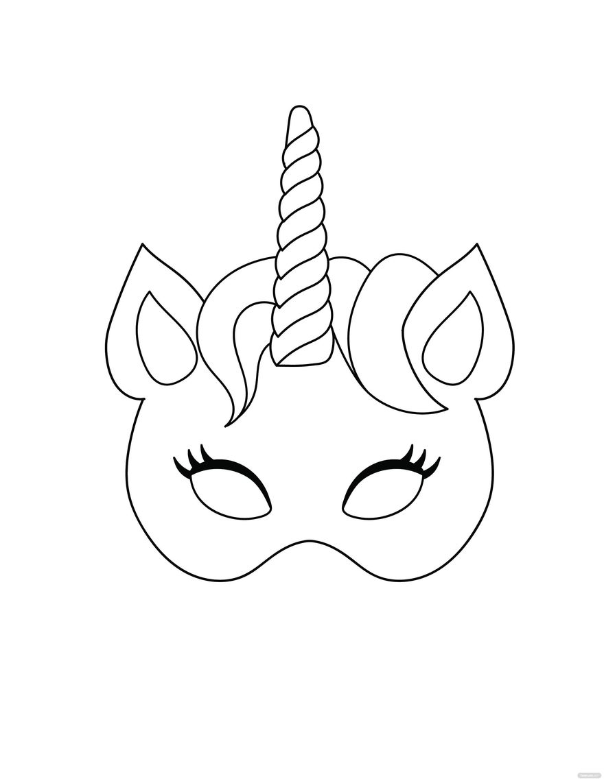 Unicorn Mask Printable For Coloring Paper Craft By Happy Paper Time 