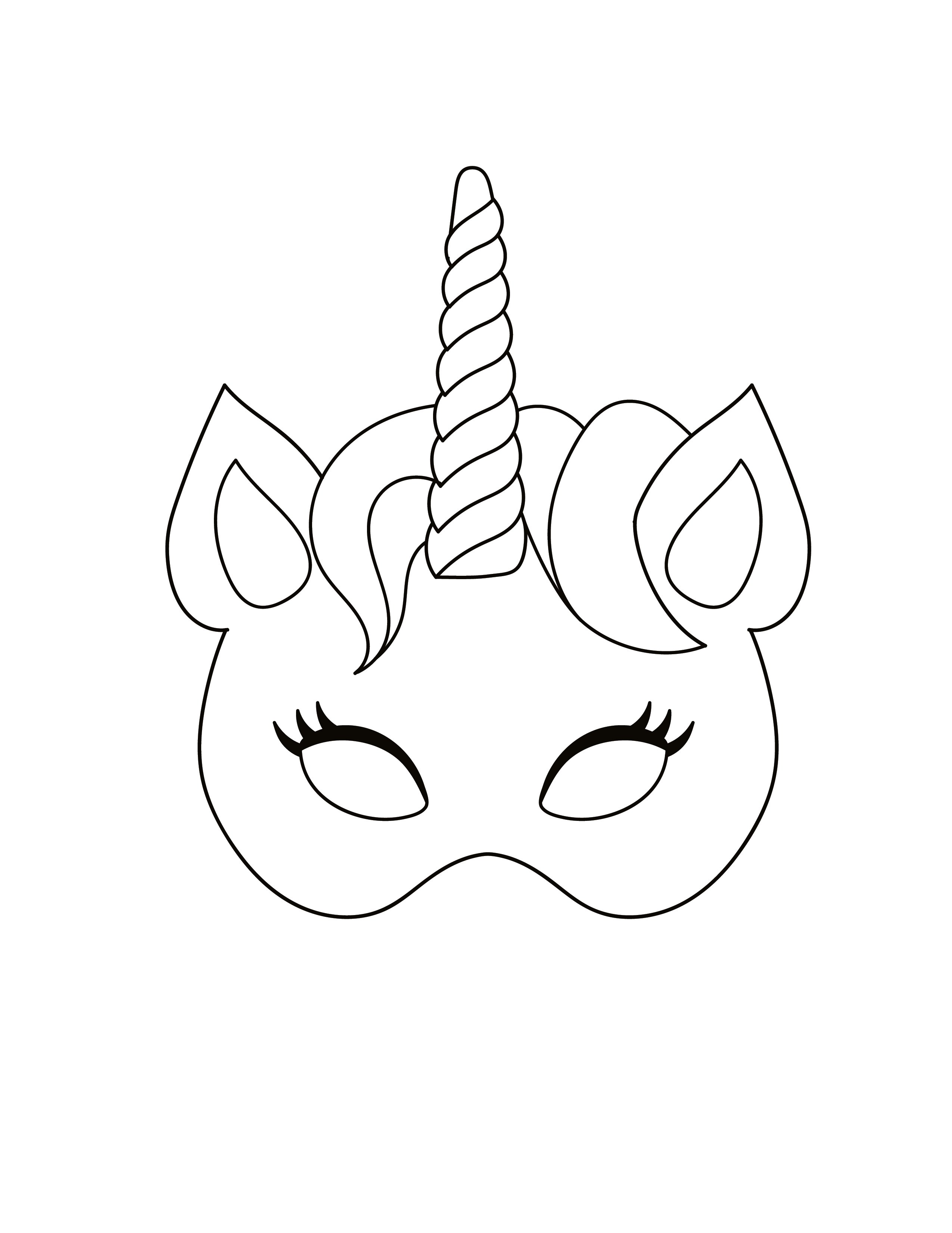 Free Unicorn Mask Coloring Page   EPS, Illustrator, JPG, PNG, PDF ...