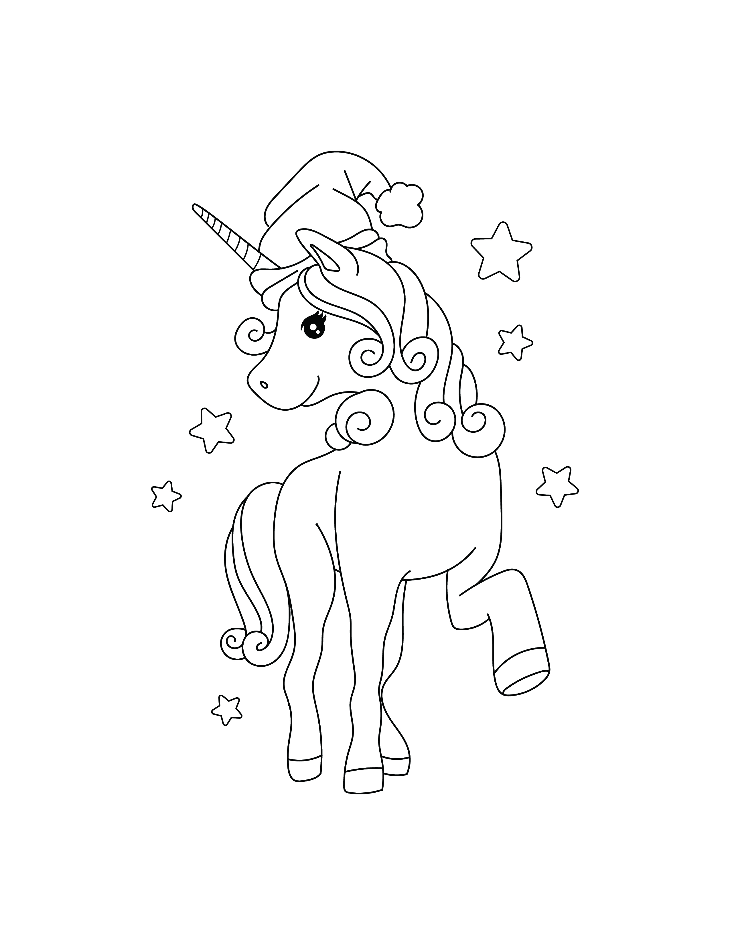 Unicorn Christmas Tree Coloring Pages Coloring Pages