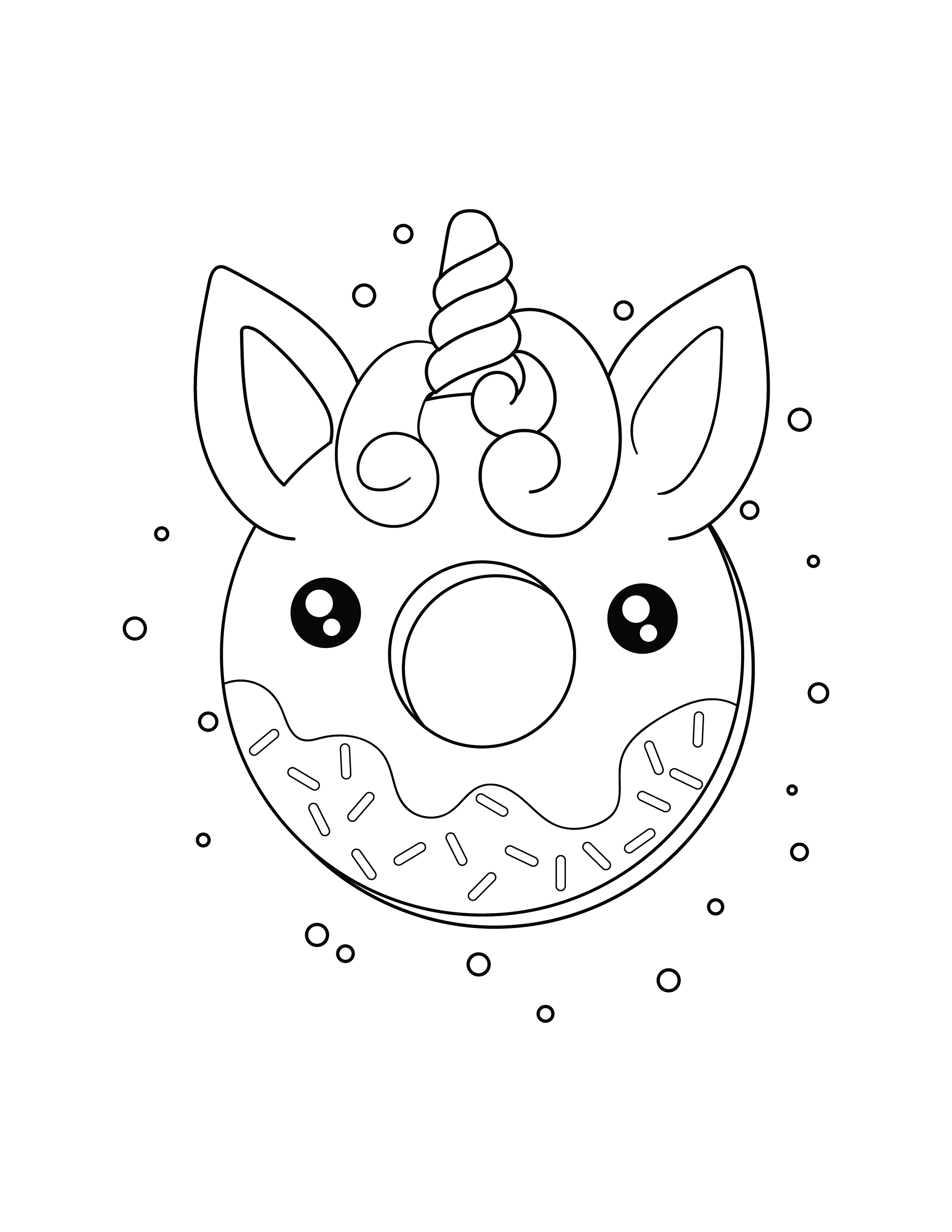 Unicorn Donut Coloring Page Pin On Rysowanie
