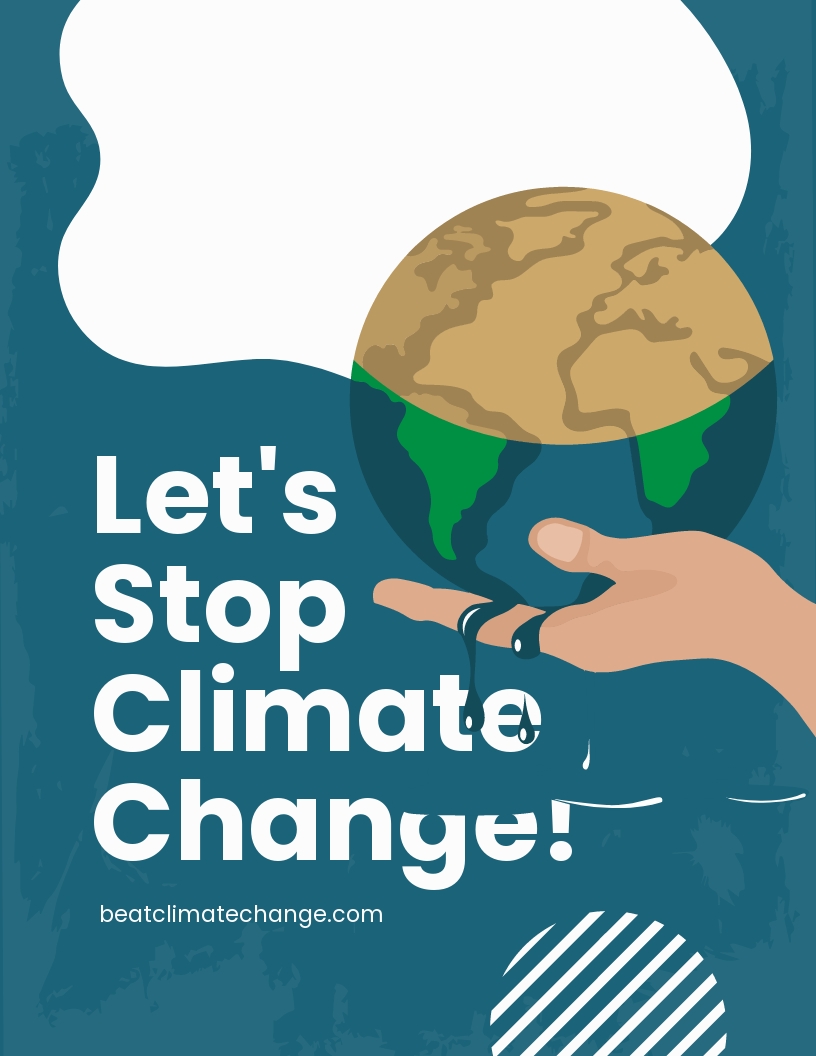 Climate Change Flyer Template in Word, Publisher, Google Docs, Pages, PSD - Download | Template.net