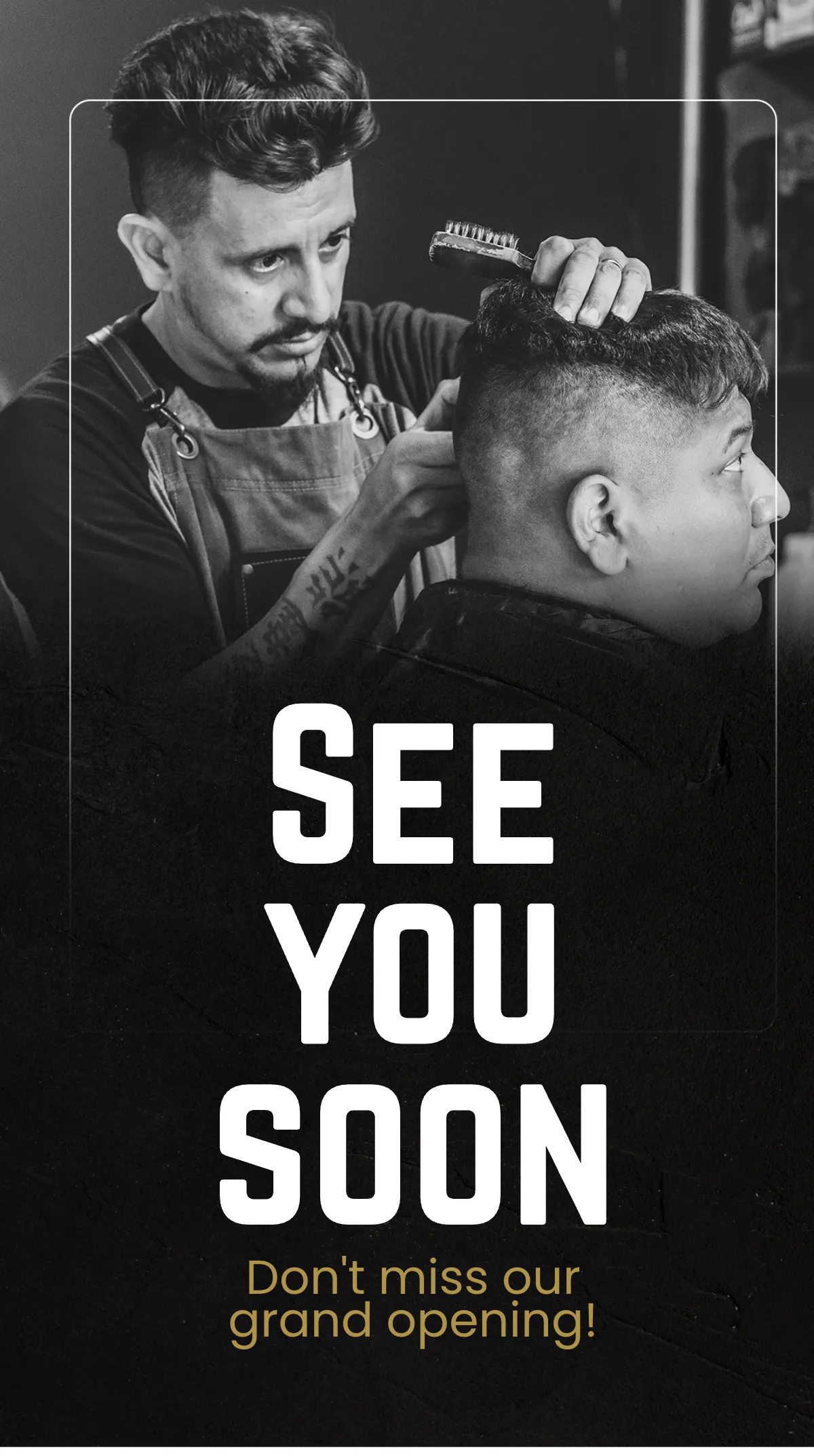 Free We Are Open Barber Shop Instagram Story Template to Edit Online