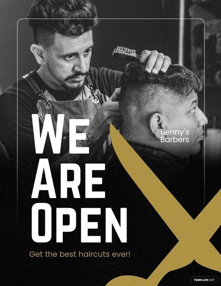 We Are Open Barber Shop Flyer Template