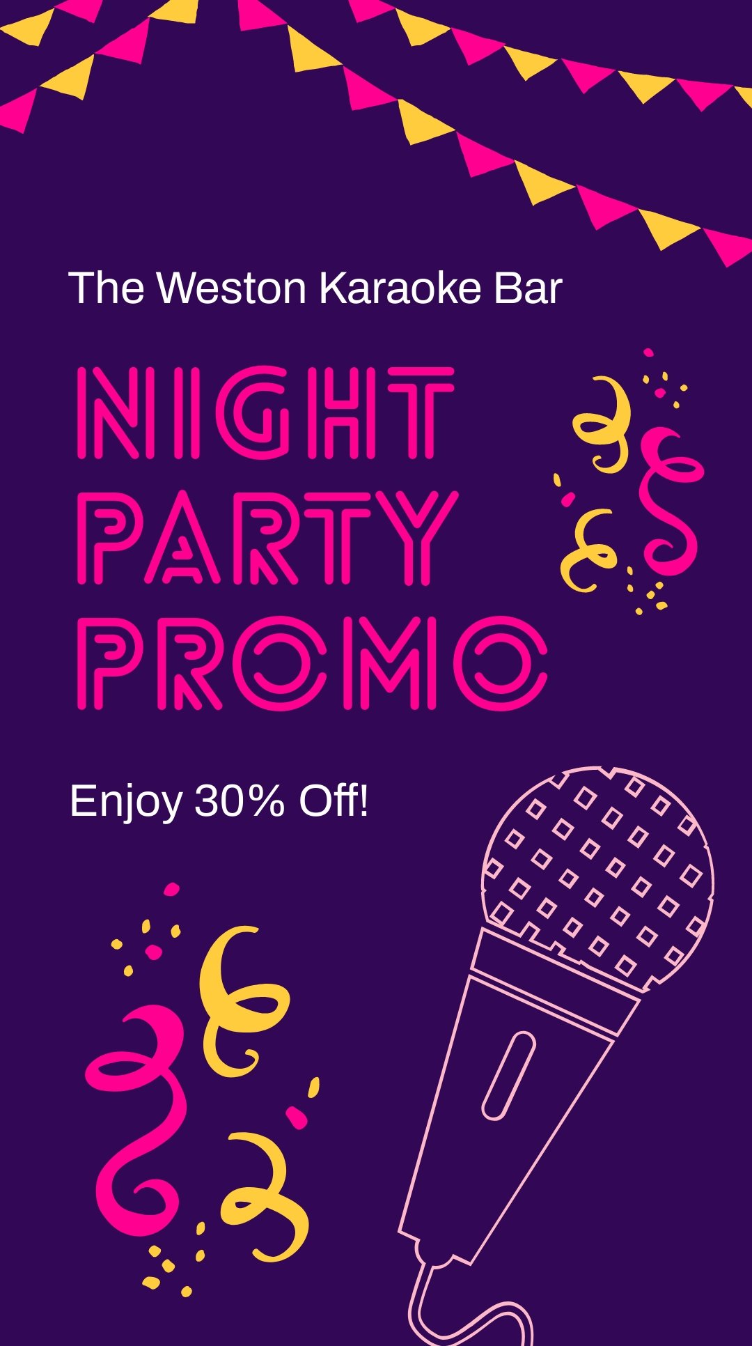 Free Karaoke Night Party Whatsapp Post Template
