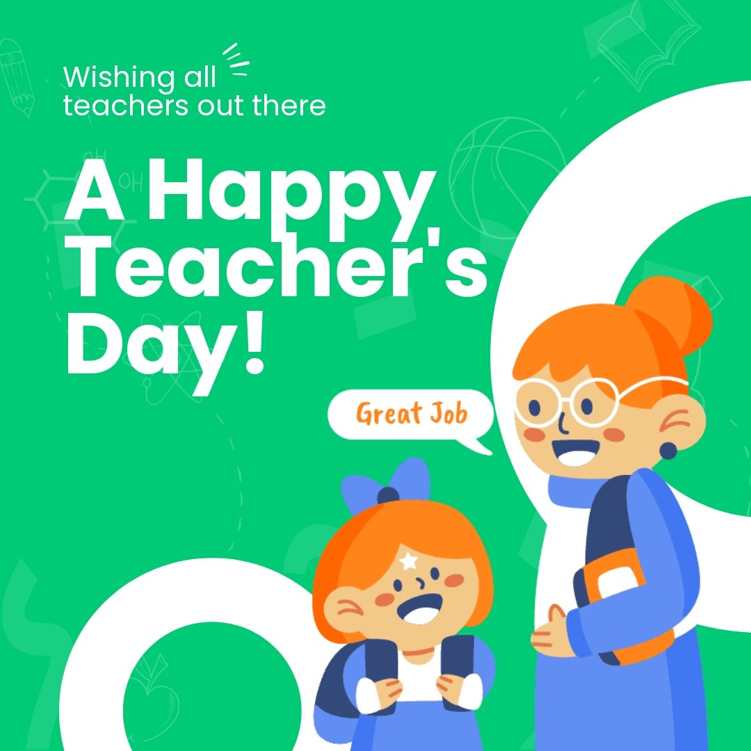 Free Happy Teacher's Day Instagram Post Template 