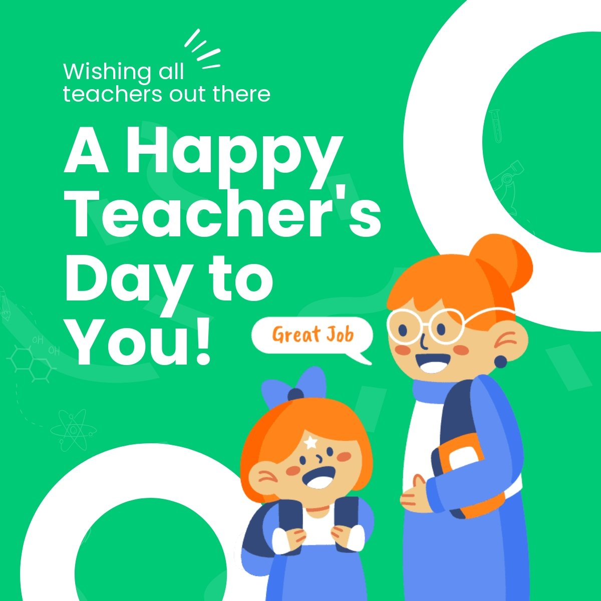 Free Happy Teacher's Day Linkedin Post Template 