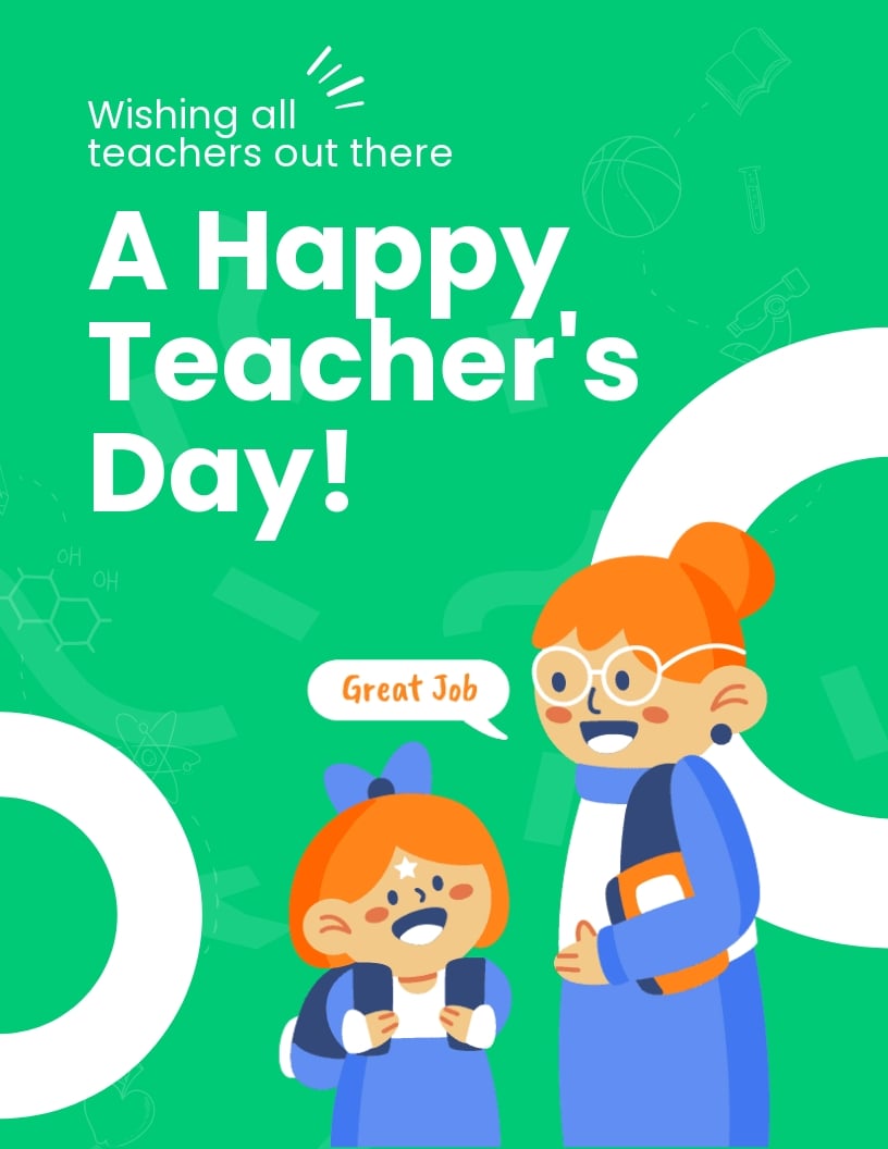 Happy Teacher's Day Flyer Template - Google Docs, Word, Apple Pages, PSD,  Publisher 