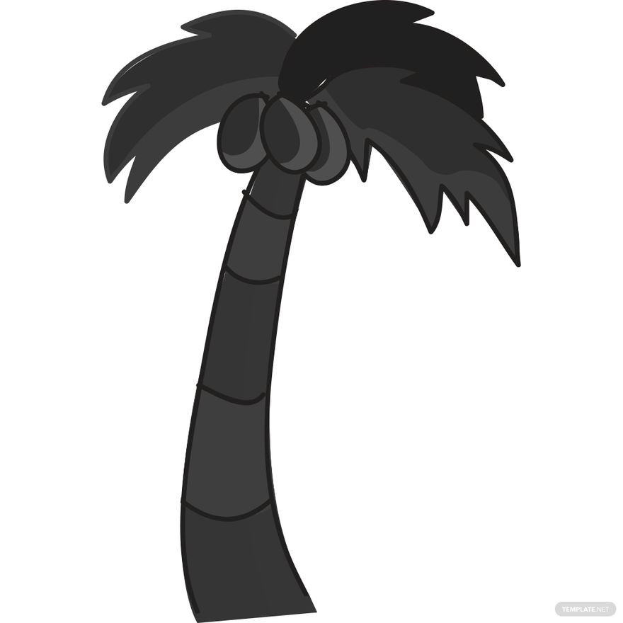 Cartoon Palm Tree Silhouette in Illustrator, PSD, EPS, SVG, JPG, PNG