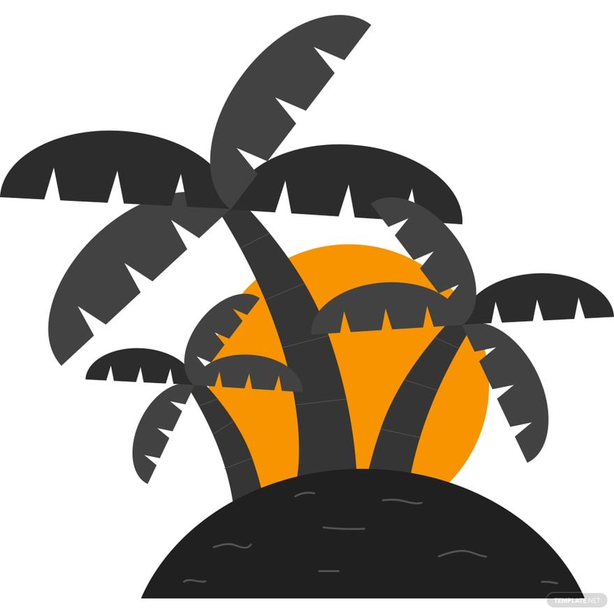 Sunrise Palm Tree Silhouette in Illustrator, PSD, EPS, SVG, JPG, PNG