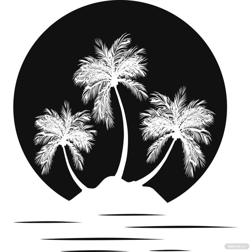 Free White Palm Tree Silhouette