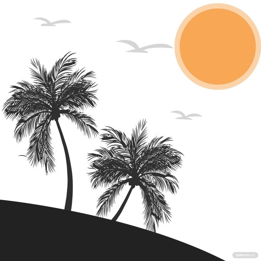 Hawaii Palm Tree Silhouette in Illustrator, PSD, EPS, SVG, JPG, PNG