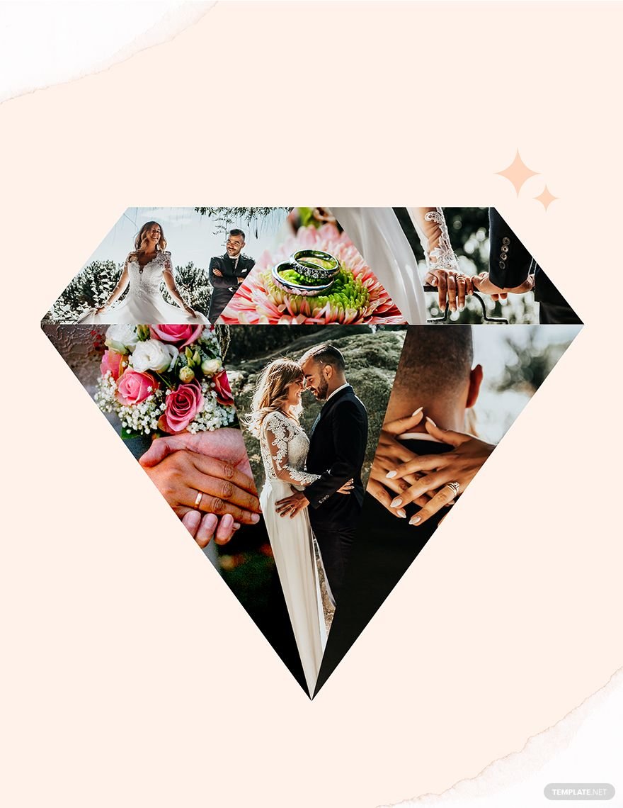 Diamond Wedding Photo Collage Template