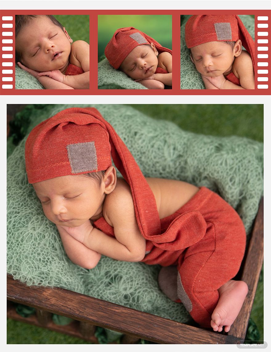 Square Baby Photo Collage Template