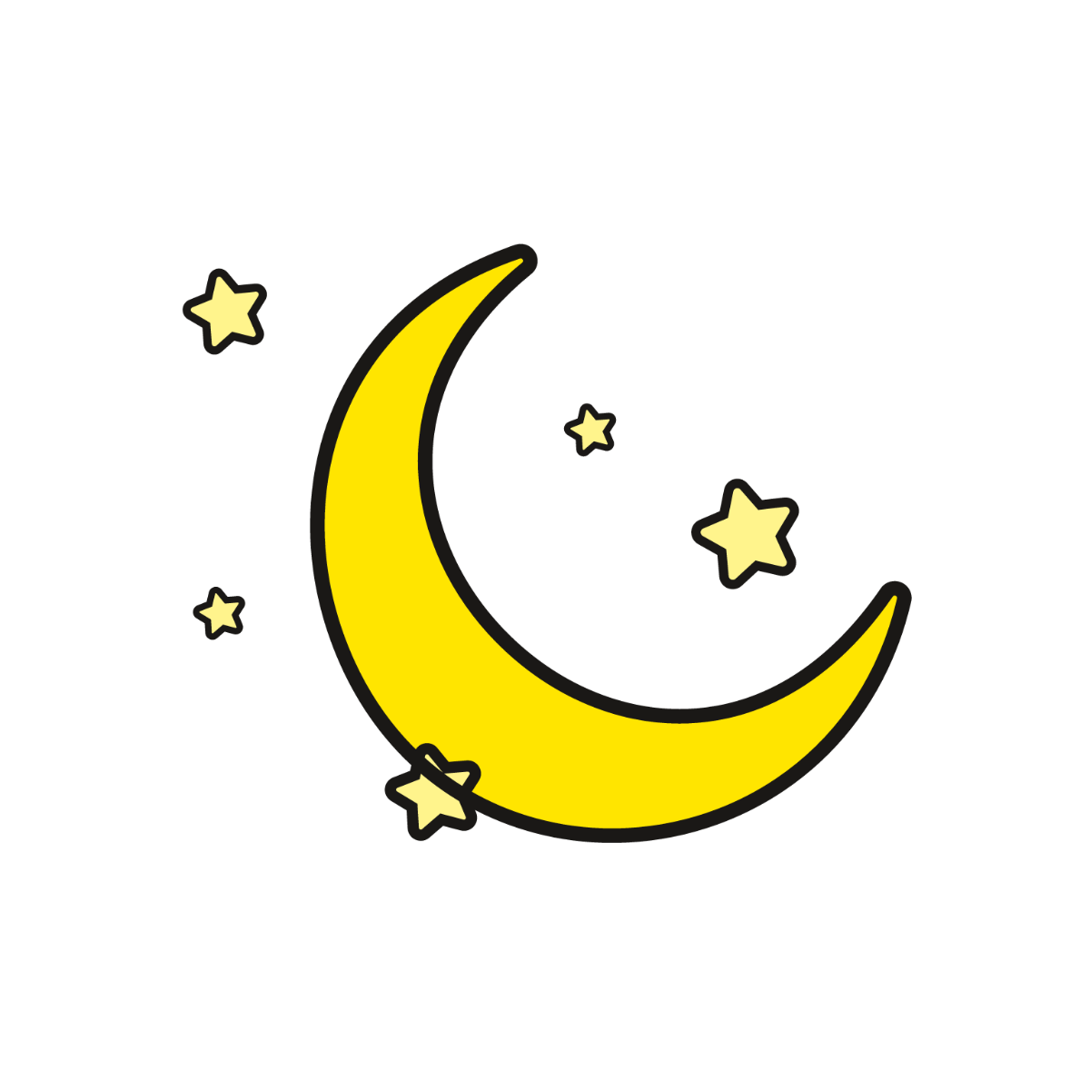 Moon Stars Clipart Template