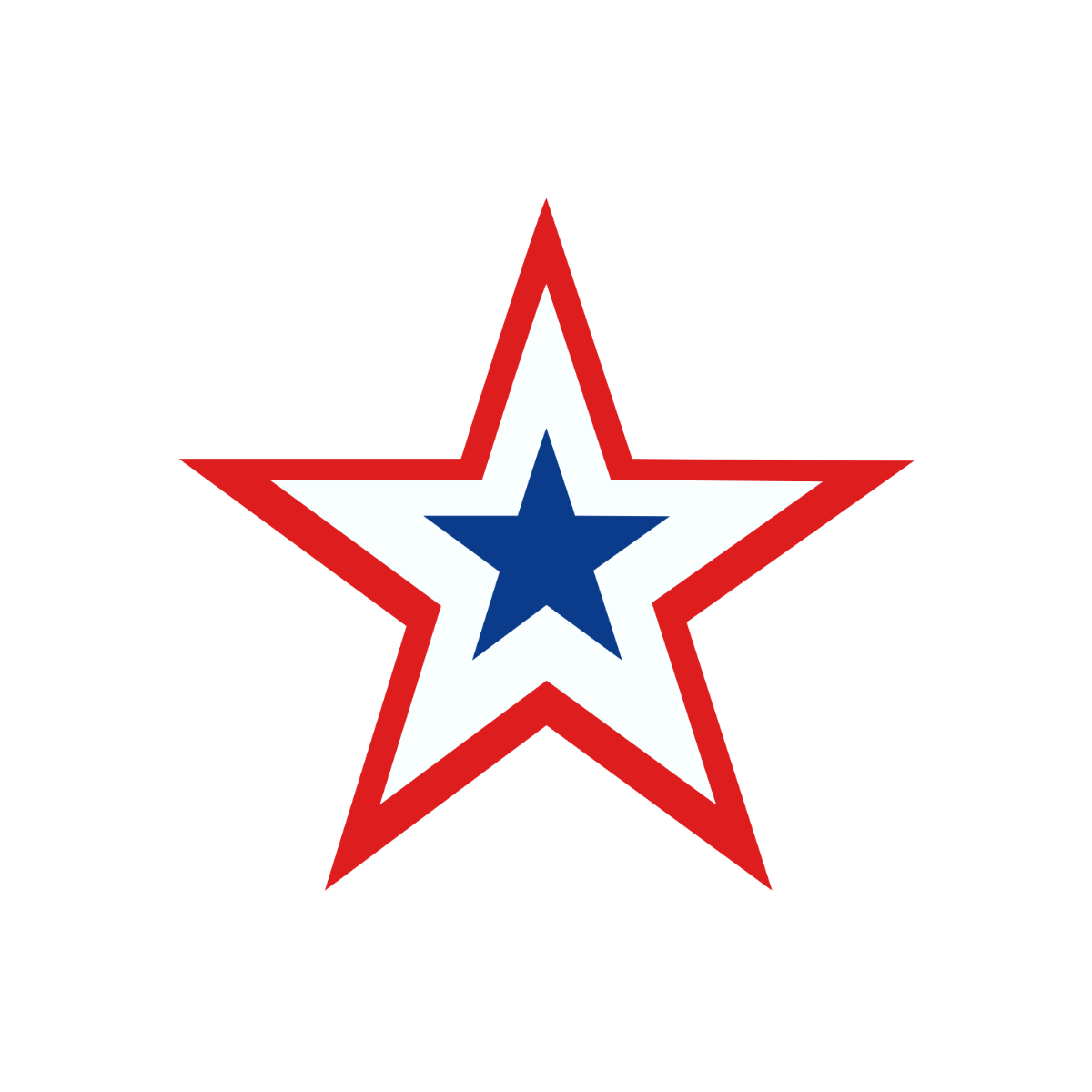 Red White And Blue Star Clipart Template